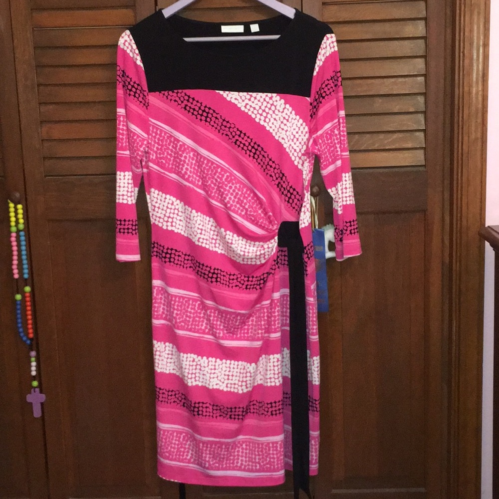 New York & Company Stretch pink, wrap dress
